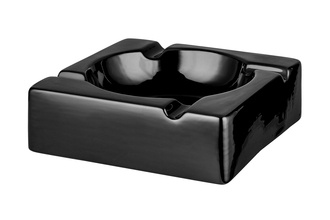 Cigar ashtray, black ceramic, 4 Ablagen, 21x 21x 6.5cm