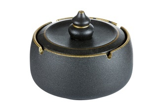 Angelo wind ashtray, stoneware black, Ø 13cm, h. 9.5cm