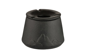 Angelo wind ashtray, stoneware black, Ø12, h. 8cm