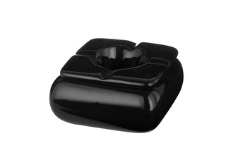 Angelo wind ashtray, ceramic black, Ø 9cm