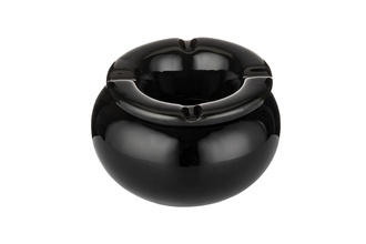 Angelo wind ashtray, ceramic black, Ø 11cm