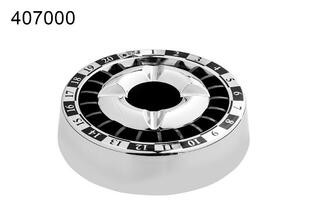 Angelo ashtray, metal/ plastic chrome Smokeless Roulette, Ø 13cm