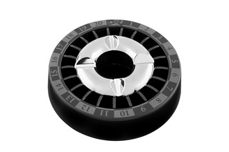 Angelo ashtray, metal/ plastic black/chrome Smokeless Roulette, Ø 13cm