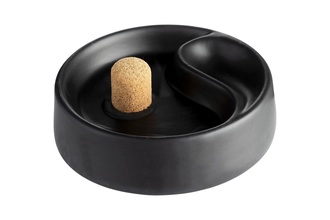 Pipe ashtray, ceramic black matt 1 shelf, Ø 16cm