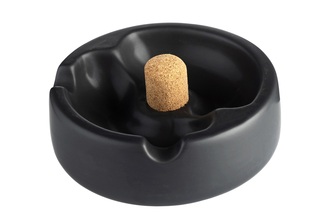 Pipe ashtray, ceramic black matt 1 shelf, Ø 16cm