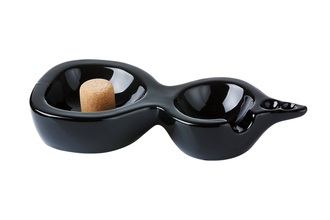 Pipe ashtray, ceramic black 1 shelf, 24x 11x 4cm