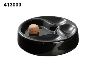 Angelo pipe ashtray, ceramic black 3 shelves, Ø 17cm