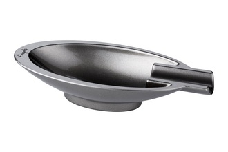 Angelo cigar ashtray, metal gray oval 1 shelf, 16x 7x 3cm