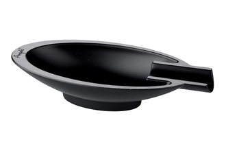 Angelo cigar ashtray, metal black matt oval 1 shelf, 16x 7x 3cm