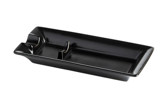 Angelo cigar ashtray, black matt ceramic 1 shelf, 17x 7.3x 1.5cm