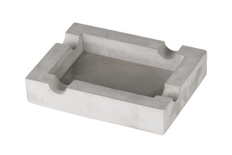 Angelo cigar ashtray, cement gray 4 shelves, 15,5x 11,5x 3,2cm