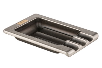 Angelo cigar ashtray, metal brushed 3 shelves, 15x 10x 2.2cm