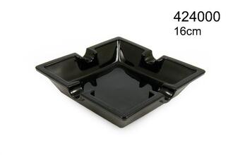 Angelo cigar ashtray, black glass 4 shelves, 16x 16x 4cm