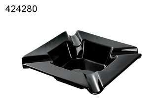 Angelo cigar ashtray, ceramic black 4 shelves, 22x 22x 5.3cm