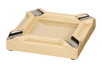 Caseti cigar ashtray, ceramic beige/ gray 4 shelves, 20x 20x 4cm