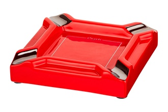 Caseti cigar ashtray, ceramic red 4 shelves, 20x 20x 4cm