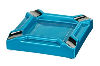 Caseti cigar ashtray, ceramic turquoise 4 shelves, 20x 20x 4cm