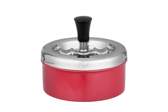 Angelo spinning ashtray Premium, metal red metallic, Ø 11cm