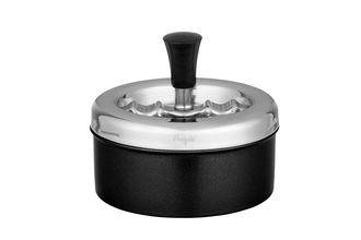 Angelo spinning ashtray Premium, metal black metallic, Ø 11cm