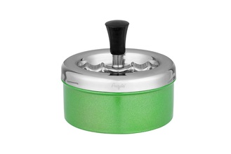 Angelo spinning ashtray Premium, metal green metallic, Ø 11cm