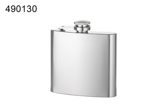 Angelo hip flask, brushed chrome metal, 5oz