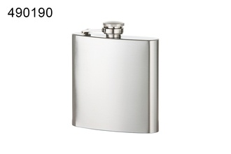 Angelo hip flask, brushed chrome metal, 6oz