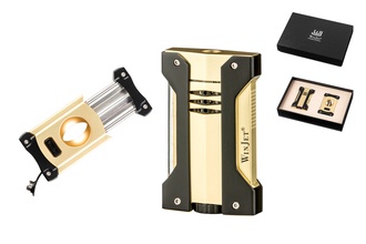 Cigar set Jet-lighter and V-Cutter gold