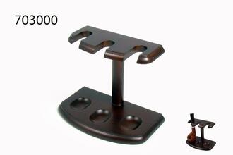 Pipe stand wood brown 3 pieces 