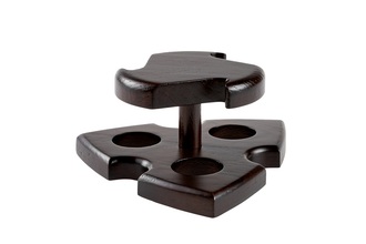 Pipe stand wood brown 3 pieces