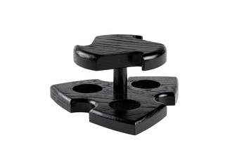 Pipe stand wood black 3 pieces 