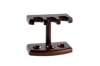 Pipe stand wood brown 3 pieces 