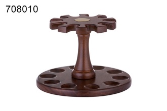 Pipe stand wood brown 10 pieces