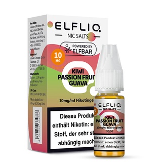 ELFBAR Elfliq SALT Liquid KiwiPassionFruitGuava 10mg 10ml