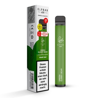 ELFBAR Einweg E-Zigarette Green Apple (alte Bez. Green Gummy Bear) 20mg/ml ca.600 Züge