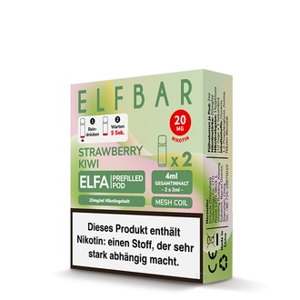 2x ELFBAR ELFA CP Prefilled Pod Strawberry Kiwi 20mg/ml ca. 600 Züge/Pod