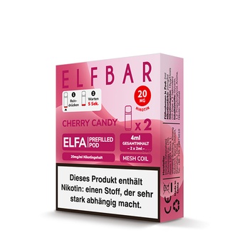 2x ELFBAR ELFA CP Prefilled Pod Cherry (alte Bez. Cherry Candy) 20mg/ml ca. 600 Züge/Pod