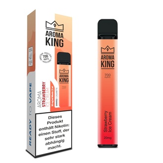 AROMA KING Einweg-E-Zigarette Strawberry Ice Cream 20mg/ml ca. 700 Züge