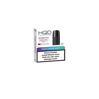 2x HQD Cirak Pod Dark Grape Mint 18mg/ml ca 600 Züge/Pod