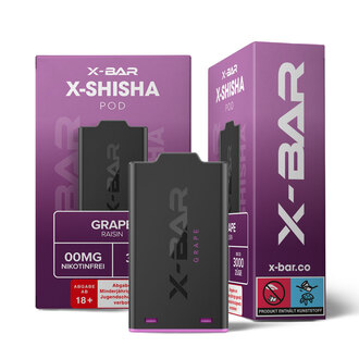 X-Bar X-Shisha Pod Grape nikotinfrei, bis zu 3.000 Züge