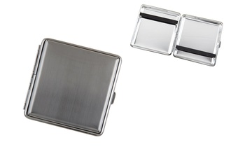 Angelo cigarette case 20pcs, 85mm metal anthracite, rubber