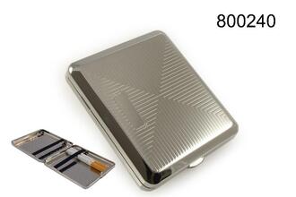 Angelo cigarette case 18pcs, 85mm metal chrome rhombus, rubber