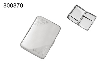 Winjet cigarette case 10, 85mm chrome brushed, clip