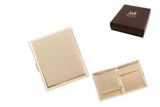 Winjet cigarette case 18pcs, 85mm Rhombuses+stripes gold-colored, clip