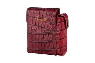 Angelo cigarette box leather red, with Lighterpouch