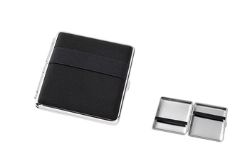 Cigarette case black with rubber outside and inside