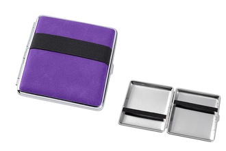 Cigarette case purple with rubber outside and inside