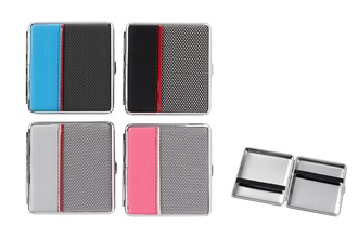 Cigarette case 20s with rubber, 4 colors