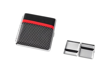 Cigarette case black/red with check