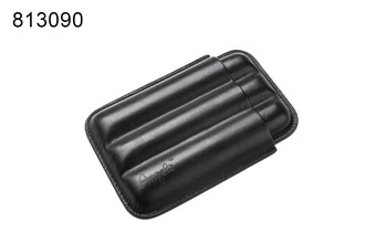 Angelo Cigar Case black 3pcs, Imitation, 10cm/21mm