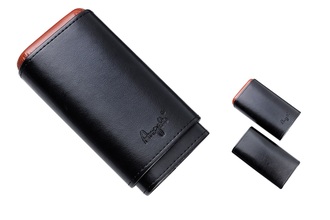 Cigar Case black 3pcs, Imitation, 13cm/20mm